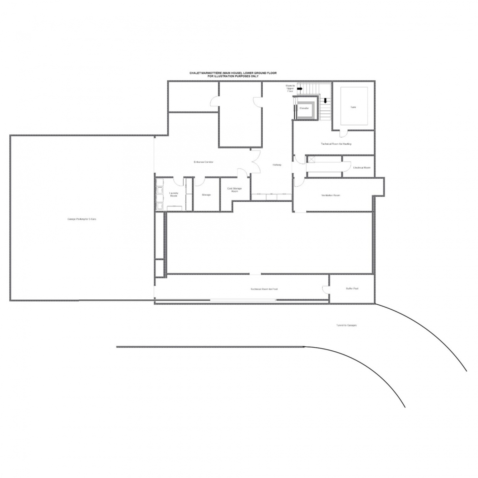 Lower ground floor (MARMOTTIÈRE - Main house)